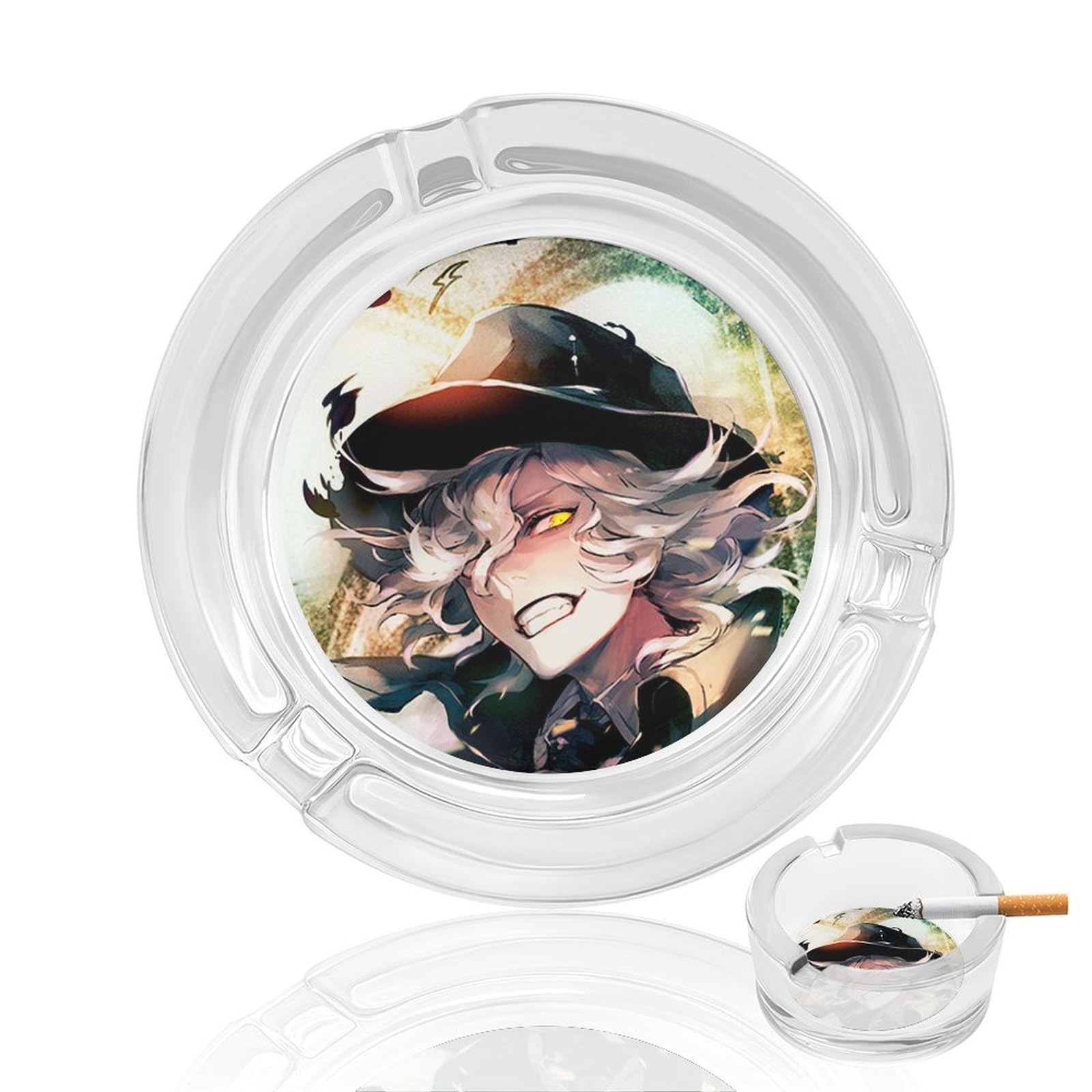 Amazon.co.jp: ガラス灰皿 Fate FGO 巌窟王 卓上灰皿 透明 はいざら